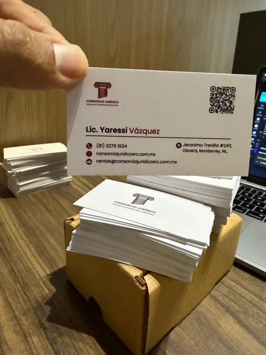 Paquete de tarjetas para despacho jurídico en Monterrey